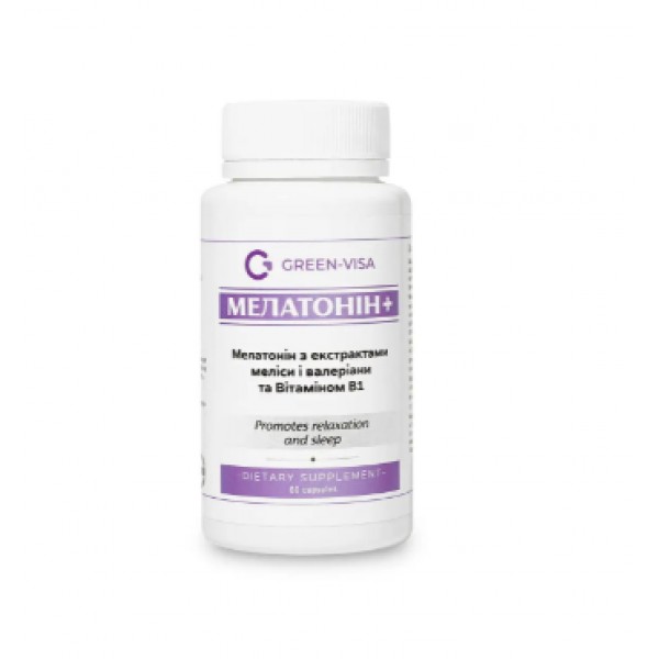 Мелатонін+ меліса, валеріана та вітамін В1 60 капсул